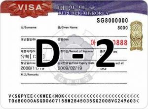 Visa D2 Han Quoc